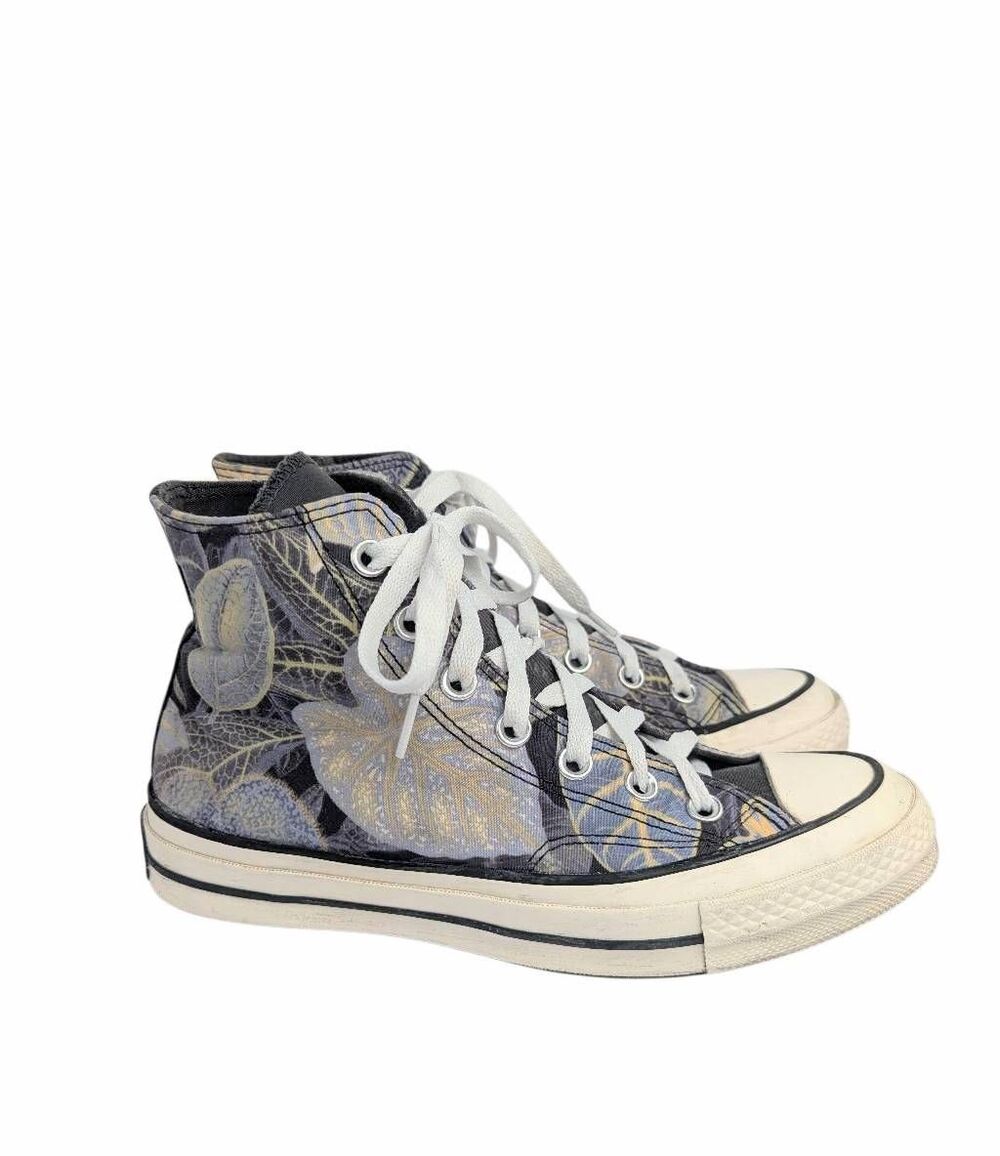 Converse Chuck 70 Gray & Blue tropical leaf hi top sneaker womens 7.5 mens 5.5 - Picture 2 of 8